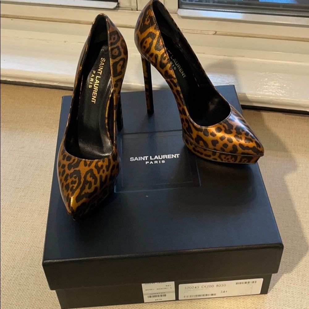 Saint Laurent leopard heels